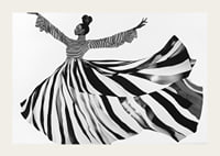 Black and white stripes sweep through the air with elegant movement-3