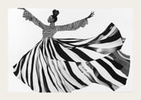 Riscas pretas e brancas varrem o ar com movimento elegante-3