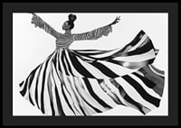 Black and white stripes sweep through the air with elegant movement-4