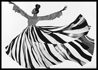 Black and white stripes sweep through the air with elegant movement-6