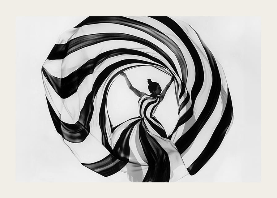 A hypnotic dance of black and white spirals creates magic-12