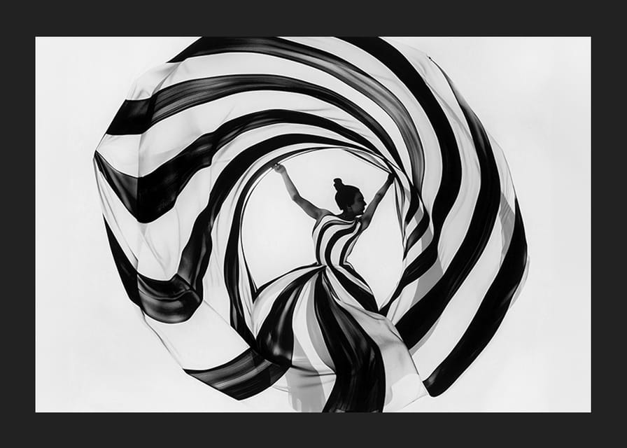 A hypnotic dance of black and white spirals creates magic-12