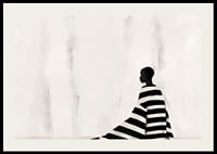 An elegant figure in black and white against a soft background-2