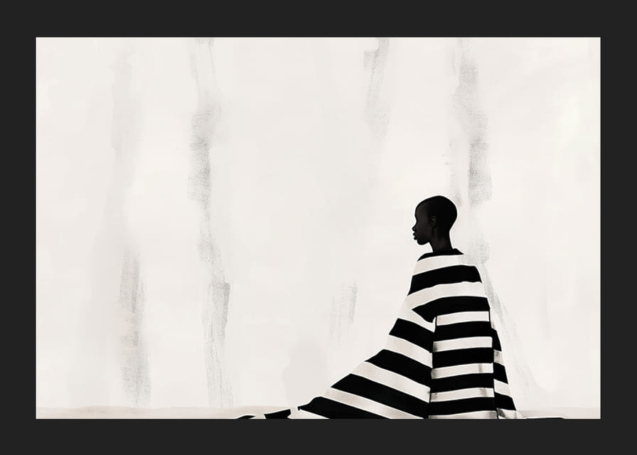 En elegant figur i svart och vitt mot en mjuk bakgrund-12