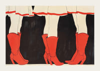 Červené čižmy pod bielymi sukňami dodávajú štýlový a živý pocit-3