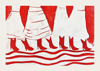 Vibrant red boots in a rhythmic formation create life and movement-3