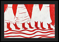 Vibrant red boots in a rhythmic formation create life and movement-4