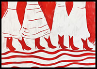 Vibrant red boots in a rhythmic formation create life and movement-6
