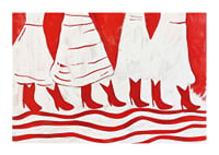 Vibrant red boots in a rhythmic formation create life and movement-1