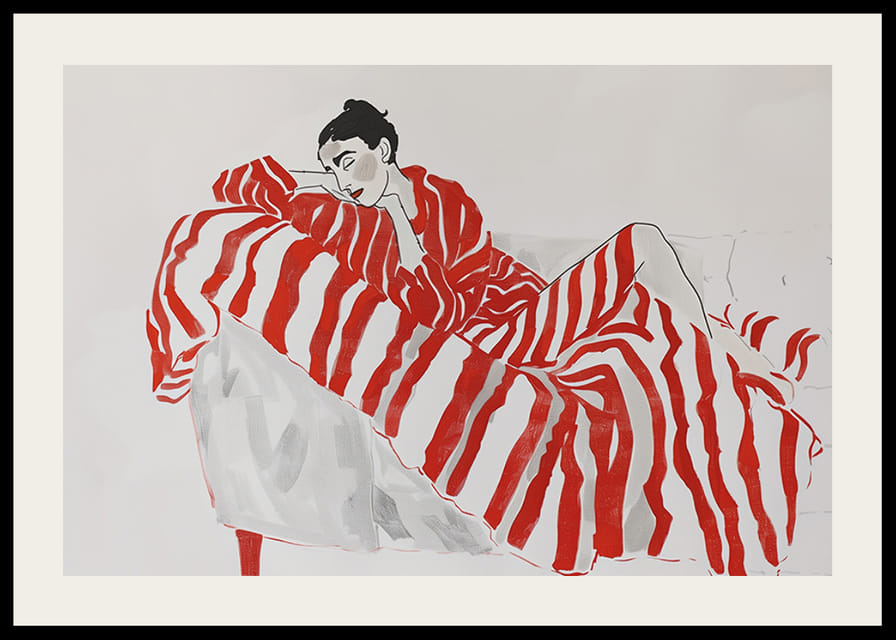 Elegantie ontmoet ontspanning in rood gestreepte stoffen-12