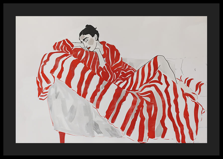 Elegantie ontmoet ontspanning in rood gestreepte stoffen-12