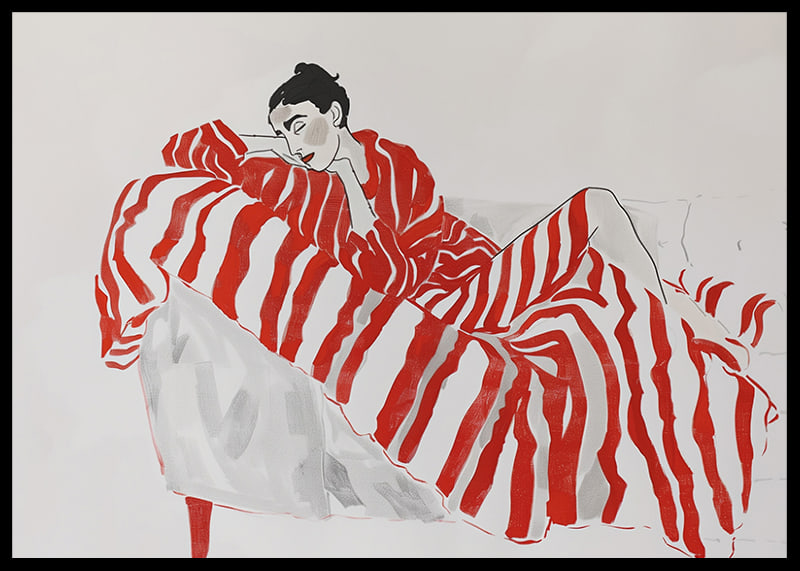 Elegance meets relaxation in red striped fabrics-12