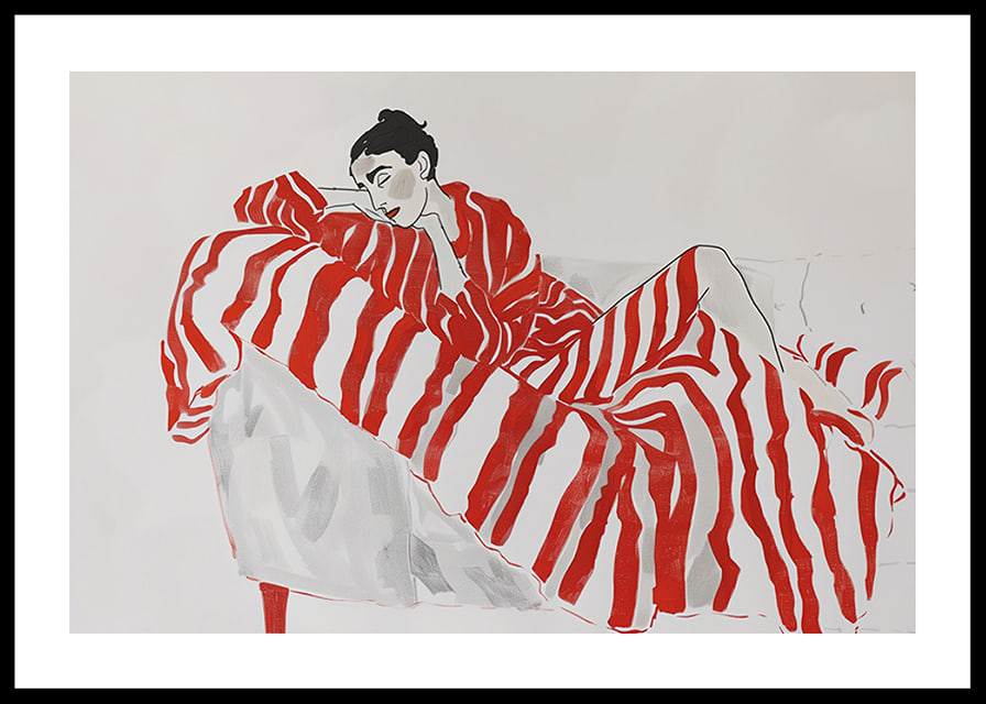 Elegance meets relaxation in red striped fabrics-12