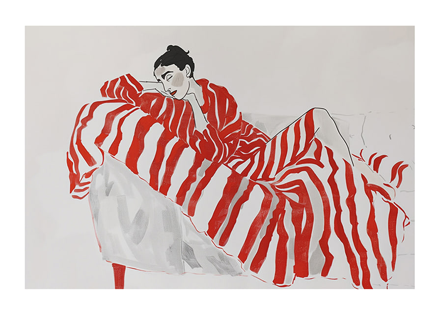 Elegance meets relaxation in red striped fabrics-12