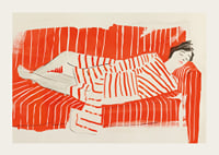 Relaxed rest in red and white stripes creates a peaceful impression-3