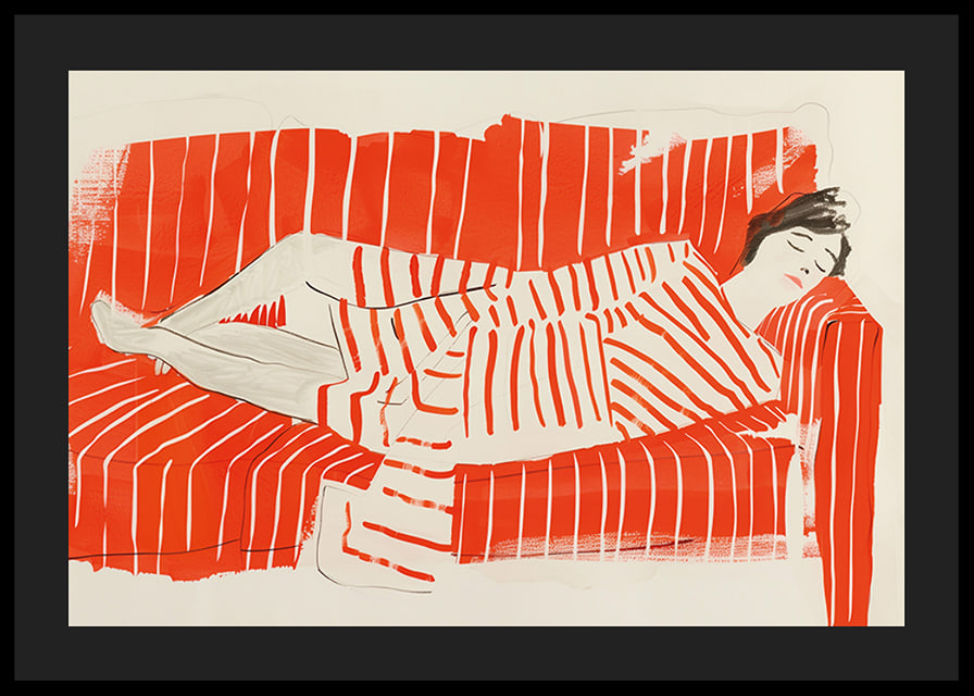 Relaxed rest in red and white stripes creates a peaceful impression-12
