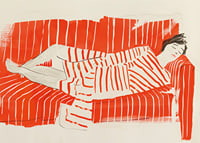Relaxed rest in red and white stripes creates a peaceful impression-7
