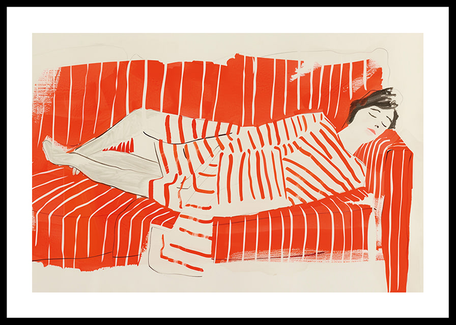 Relaxed rest in red and white stripes creates a peaceful impression-12