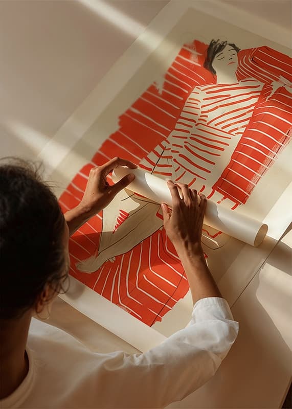 Relaxed rest in red and white stripes creates a peaceful impression-12