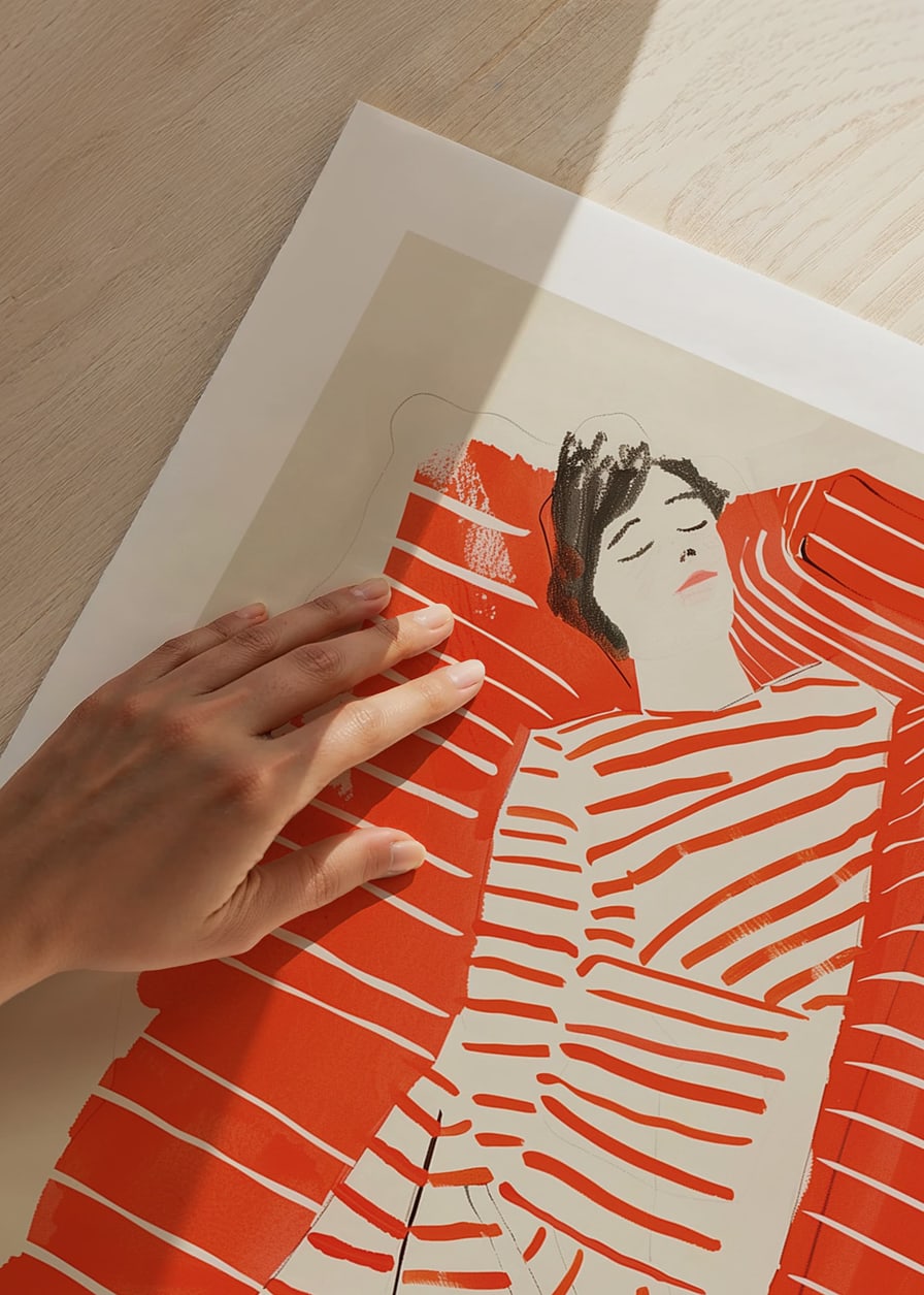 Relaxed rest in red and white stripes creates a peaceful impression-12