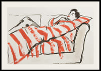 En avslappnad figur inbäddad i färgglada ränder-2