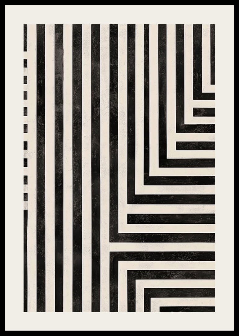 Dynamické línie v čiernej a bielej farbe vytvárajú hypnotickú symfóniu-12