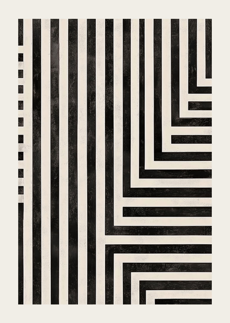 Dynamické línie v čiernej a bielej farbe vytvárajú hypnotickú symfóniu-12