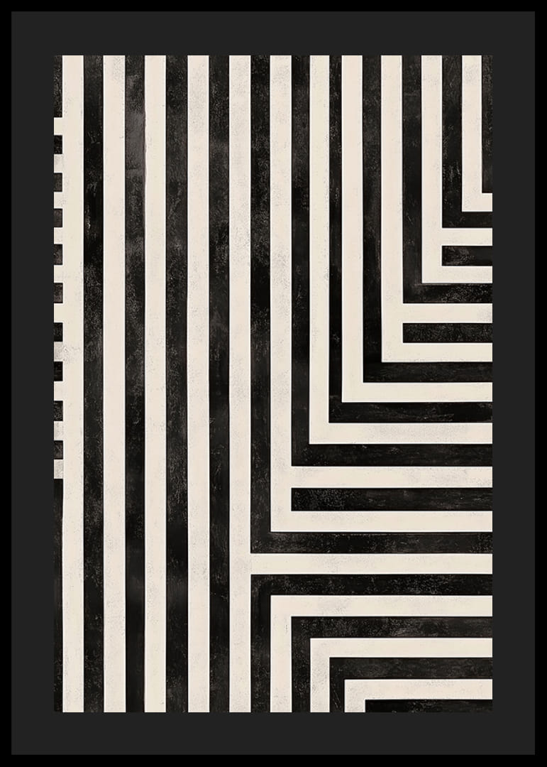 Dynamické línie v čiernej a bielej farbe vytvárajú hypnotickú symfóniu-12