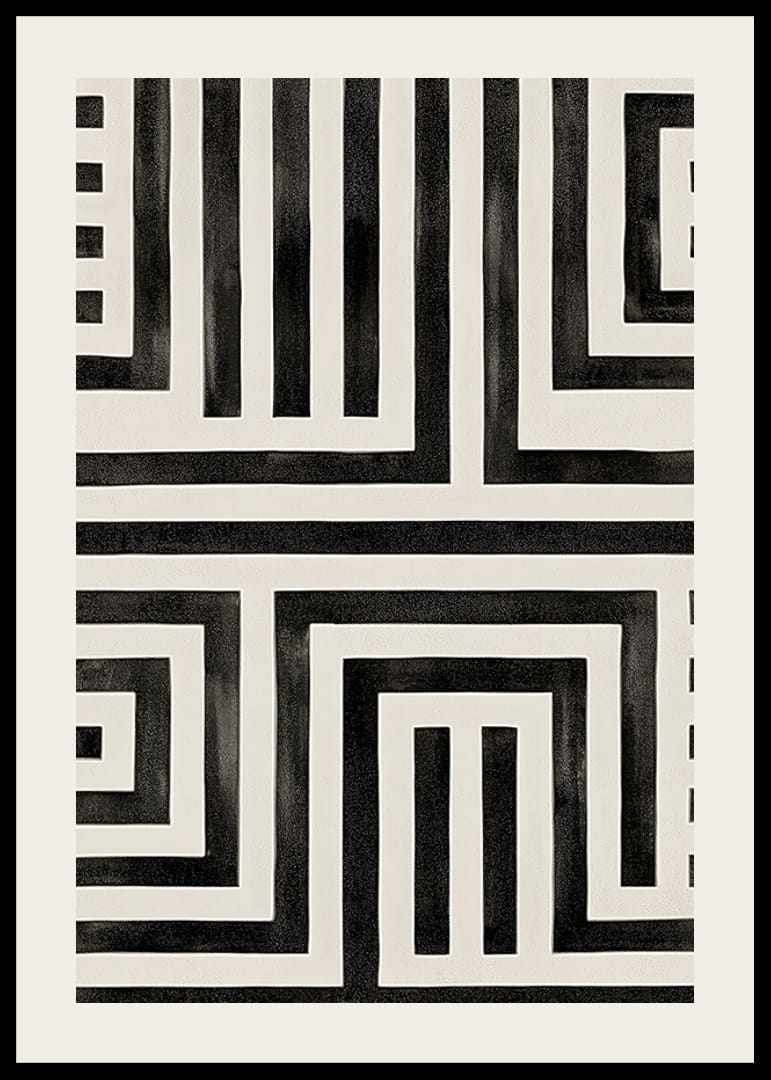 Elegáns fekete-fehér labirintus az átgondolt belső kialakításhoz-12