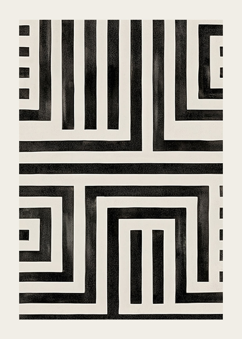 Elegant black and white labyrinth for thoughtful interior design-12