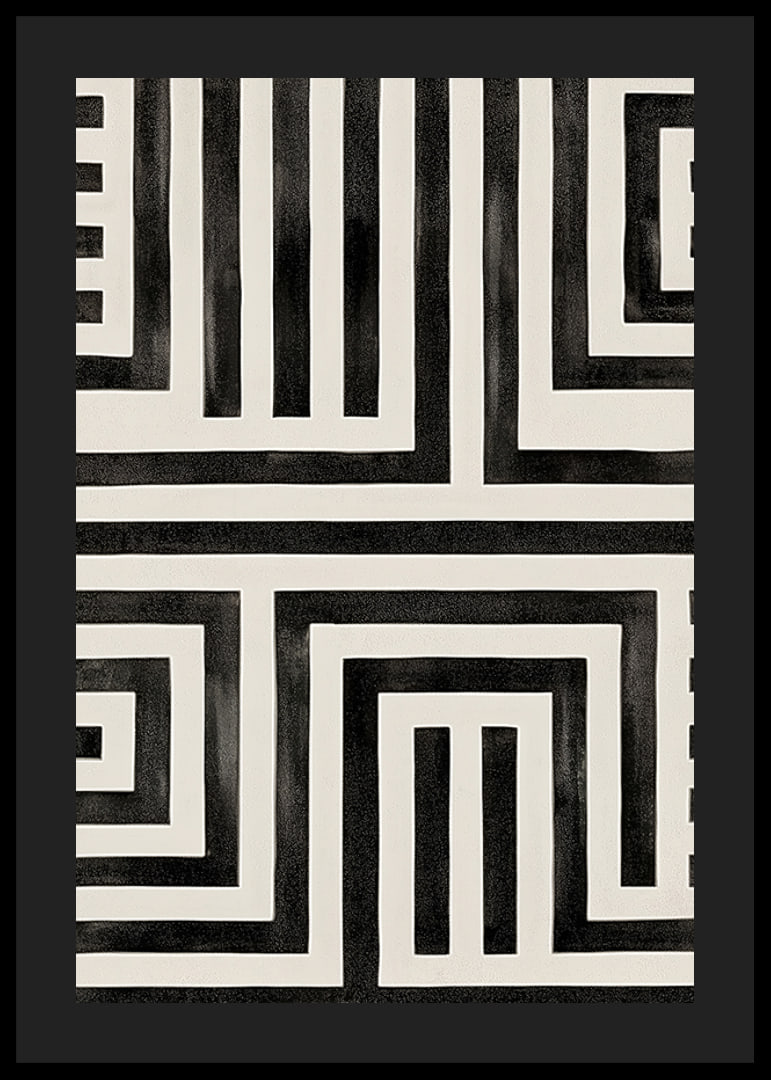 Elegant black and white labyrinth for thoughtful interior design-12