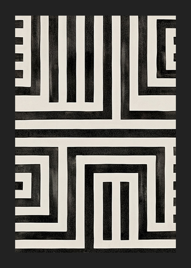 Elegant black and white labyrinth for thoughtful interior design-12