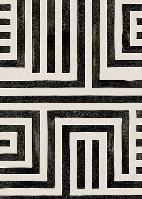 Elegant black and white labyrinth for thoughtful interior design-12