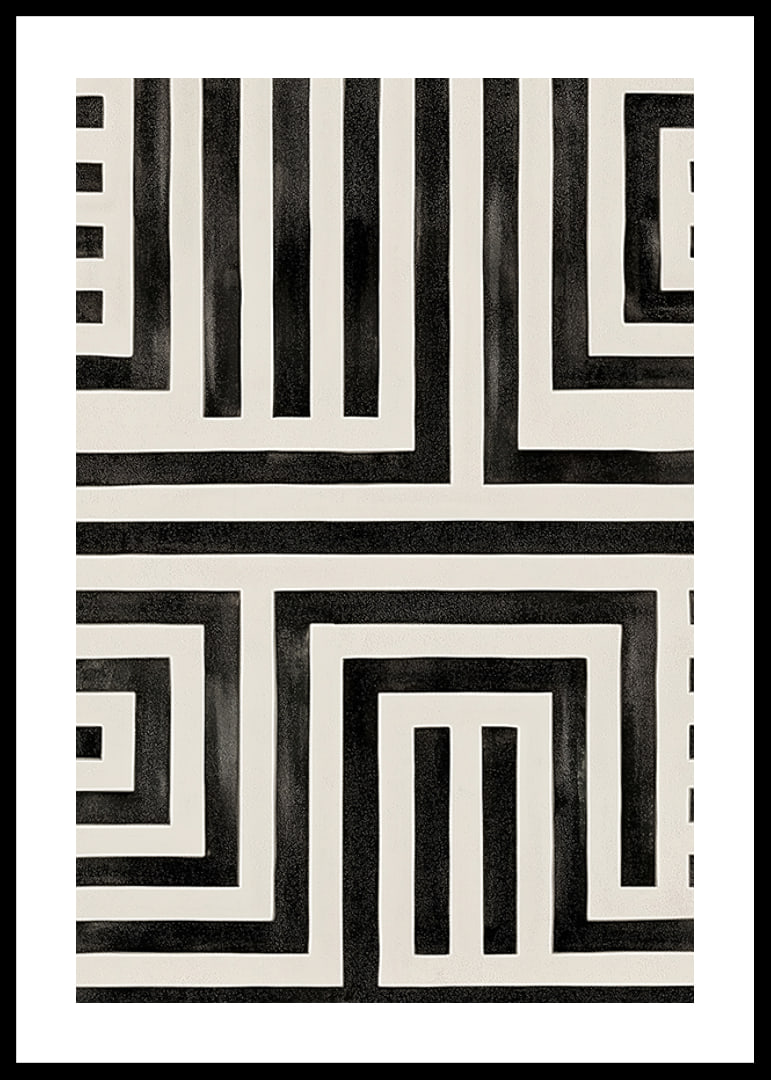 Elegant black and white labyrinth for thoughtful interior design-12
