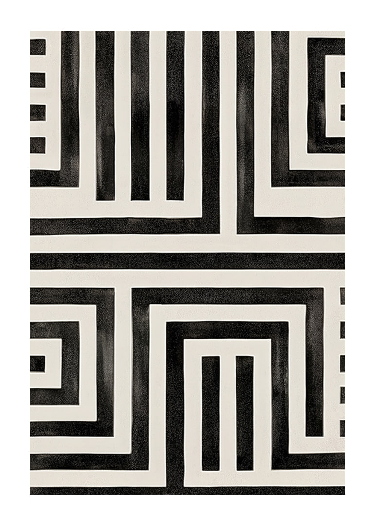 Elegant black and white labyrinth for thoughtful interior design-12
