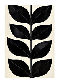 Stylized black leaves on a cream-colored background create modern elegance-1