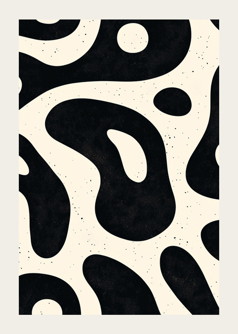 Organic shapes in black and white create a suggestive pattern-12