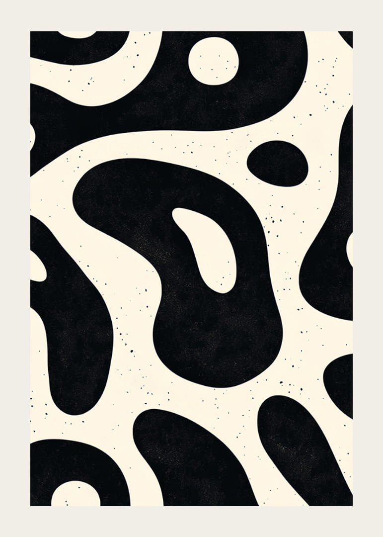Formele organice în alb și negru creează un model sugestiv-12