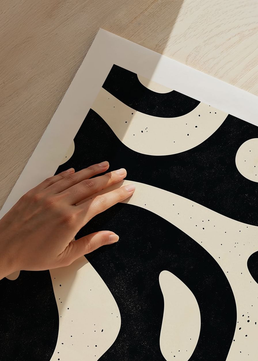 Organic shapes in black and white create a suggestive pattern-12