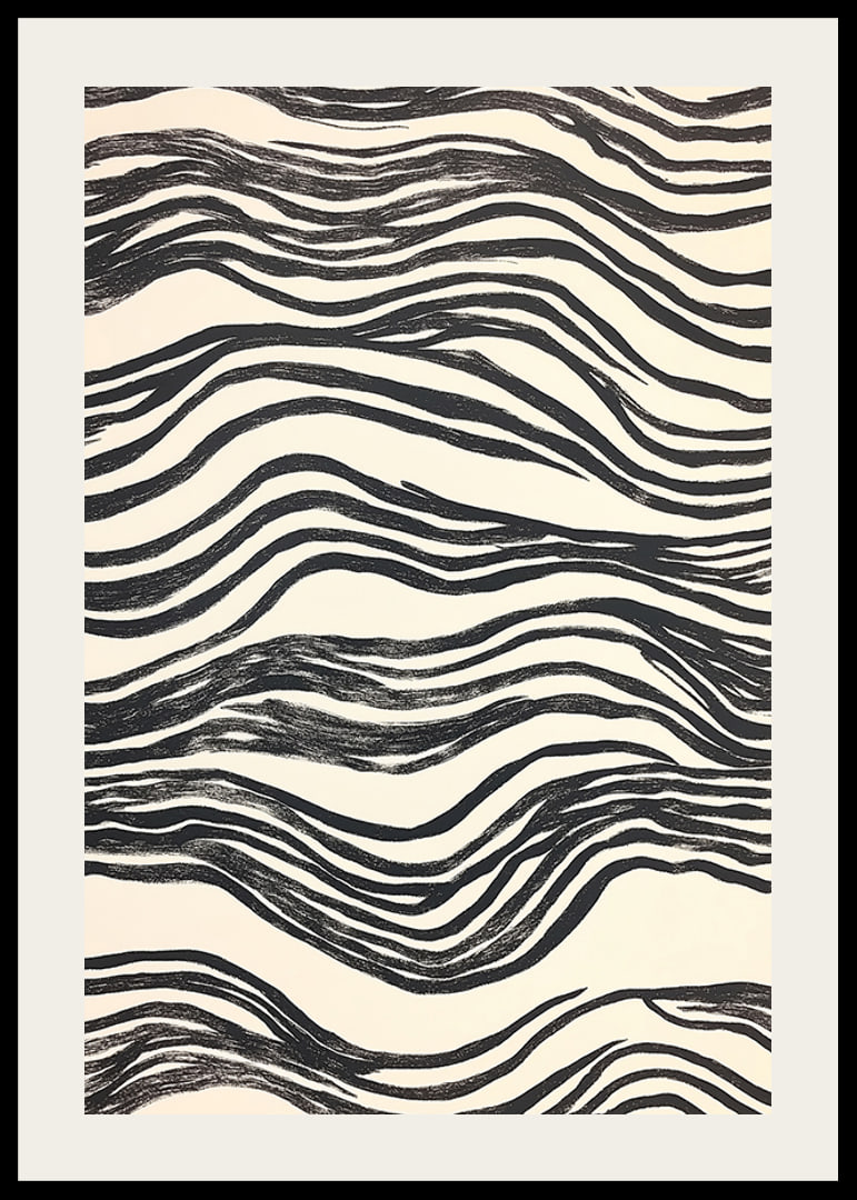 Soft black and white lines form a harmonious pattern-12