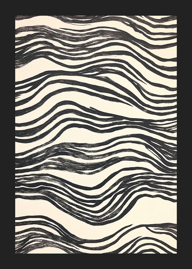 Soft black and white lines form a harmonious pattern-12