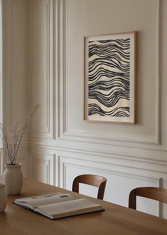 Soft black and white lines form a harmonious pattern-12