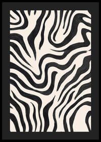 Schwarze und weiße Linien tanzen in harmonischer Bewegung über die Leinwand-4