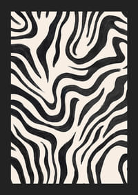 Schwarze und weiße Linien tanzen in harmonischer Bewegung über die Leinwand-5