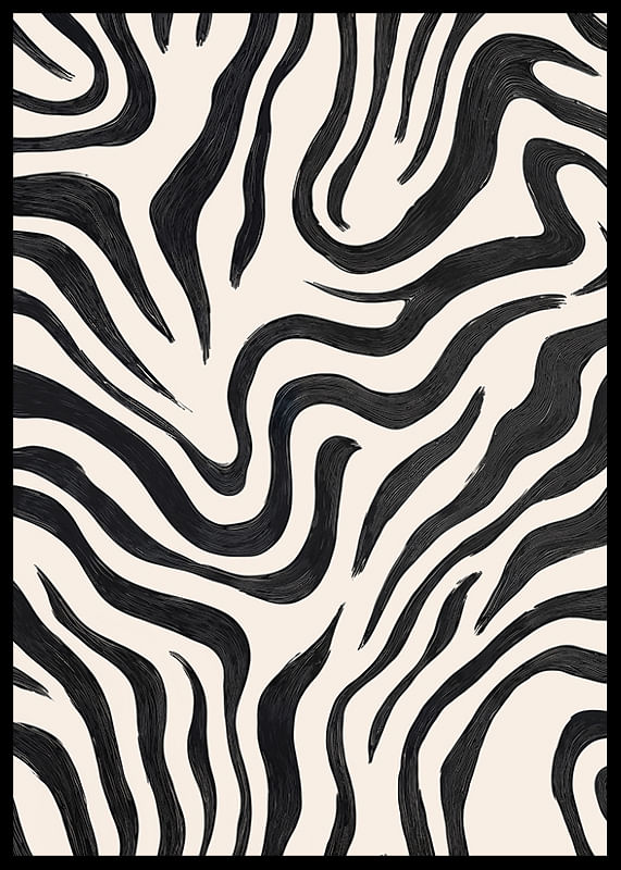 Black and white lines dance across the canvas in a harmonious movement-12
