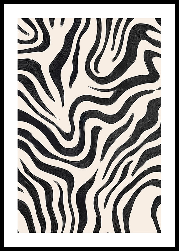 Black and white lines dance across the canvas in a harmonious movement-12