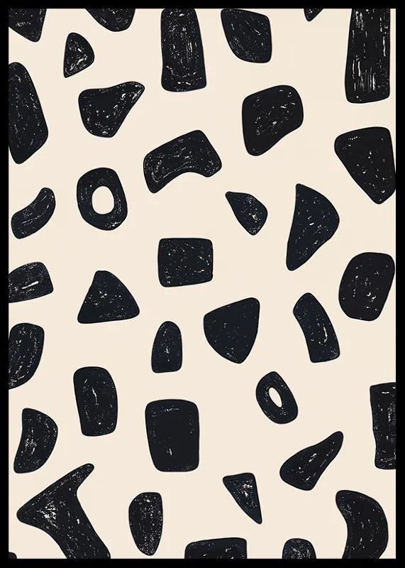Svartvita former mot beige bakgrund skapar rytmisk elegans-12