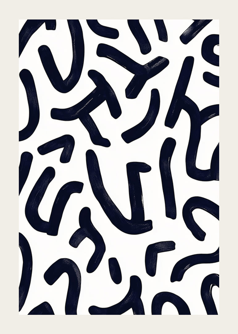 Dramatyczne pociągnięcia pędzlem tworzą żywy rytm na białym tle-12