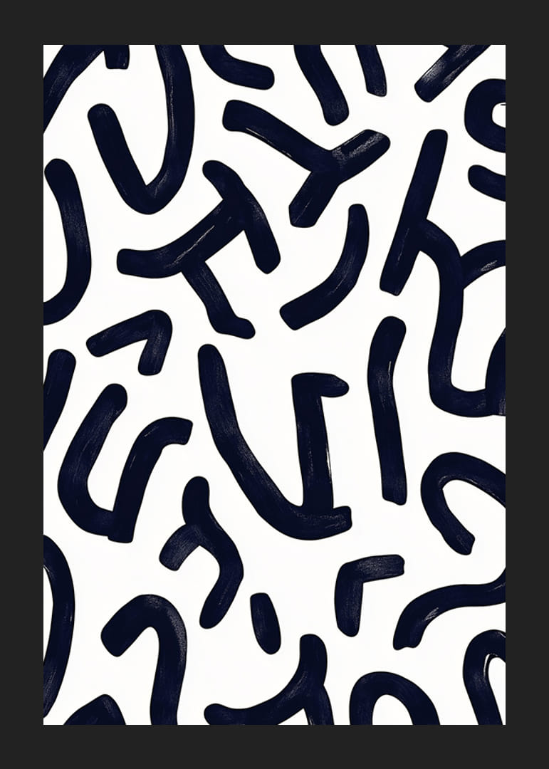 Dramatyczne pociągnięcia pędzlem tworzą żywy rytm na białym tle-12