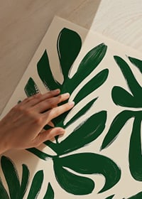 Elegant leaf motif against a stylish, light background-3